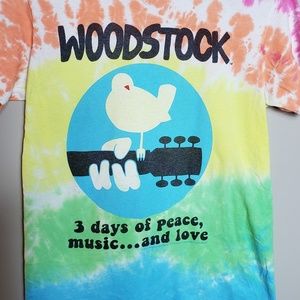 Woodstock Tie Dye Rock Concert Liquid Blue S Shirt